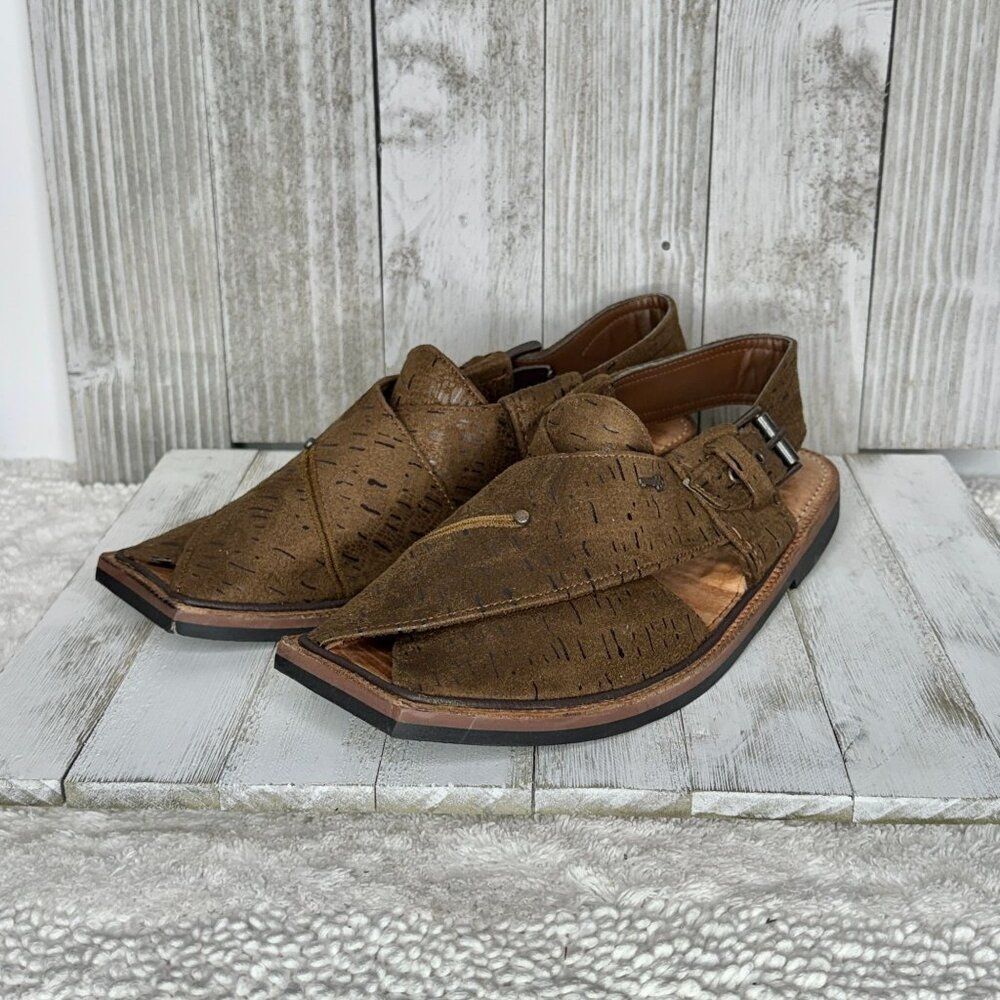 Almirah Brown Leather Peshawari Chappals Sandals Size 14